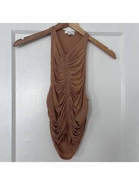 A.L.C Women's Tan and Brown Vests-tanks-cami